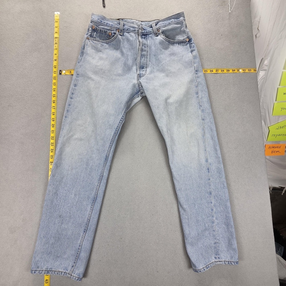 Vintage Levis 501 Jeans Womens Blue Light Wash Straight Made in USA Fits 31x30